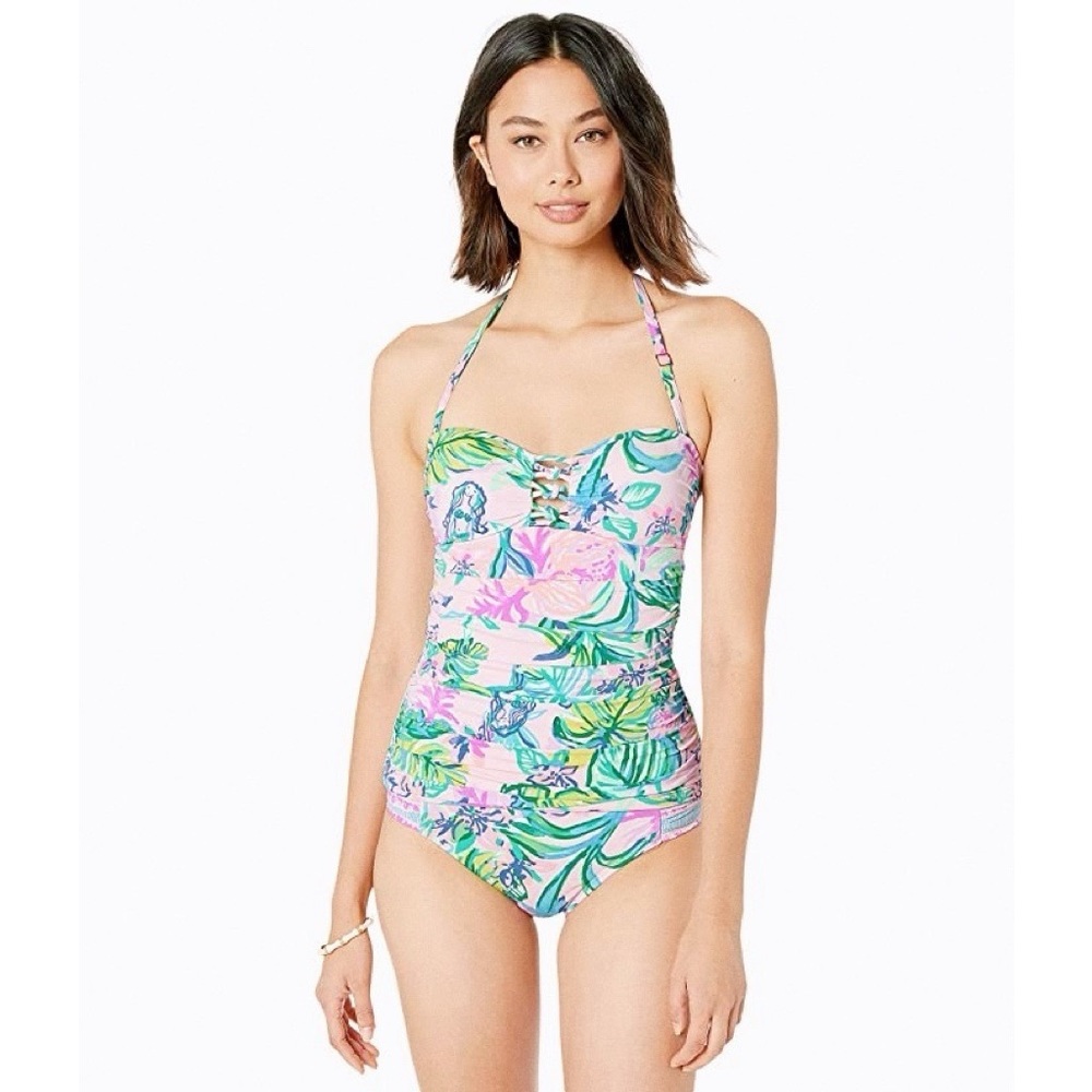 NWT Lilly Pulitzer Mermaid Floral-Print Tankini Swim
